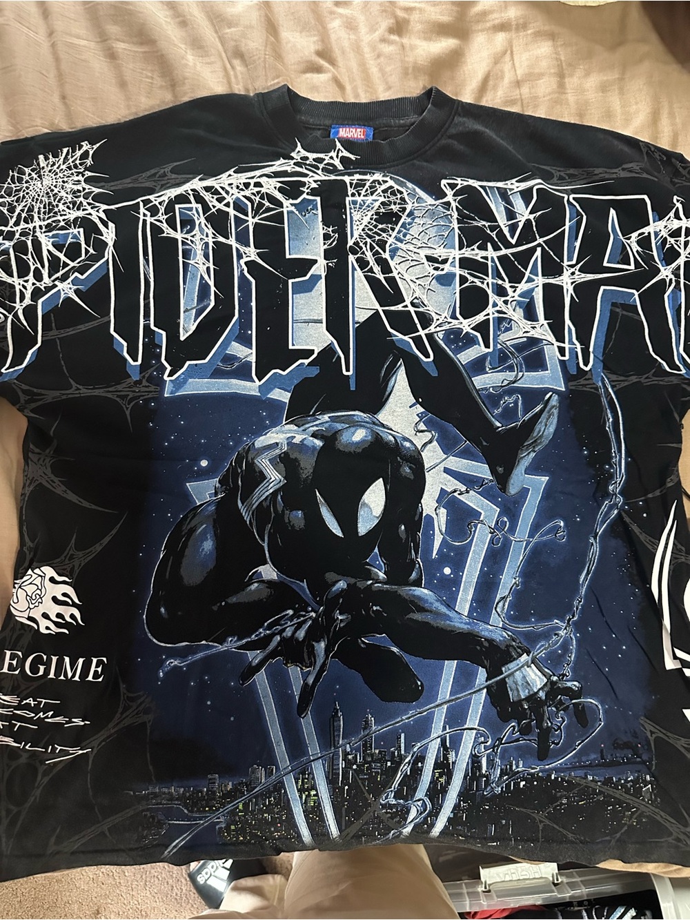 Civil Regime Marvel Men's Black Spider-Man Graphic Short Sleeve Tee